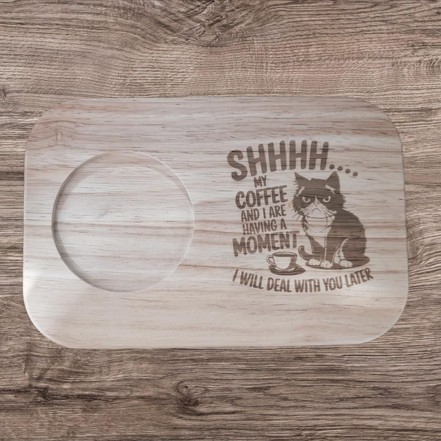 Coffee &amp; Cat Biscuit Board