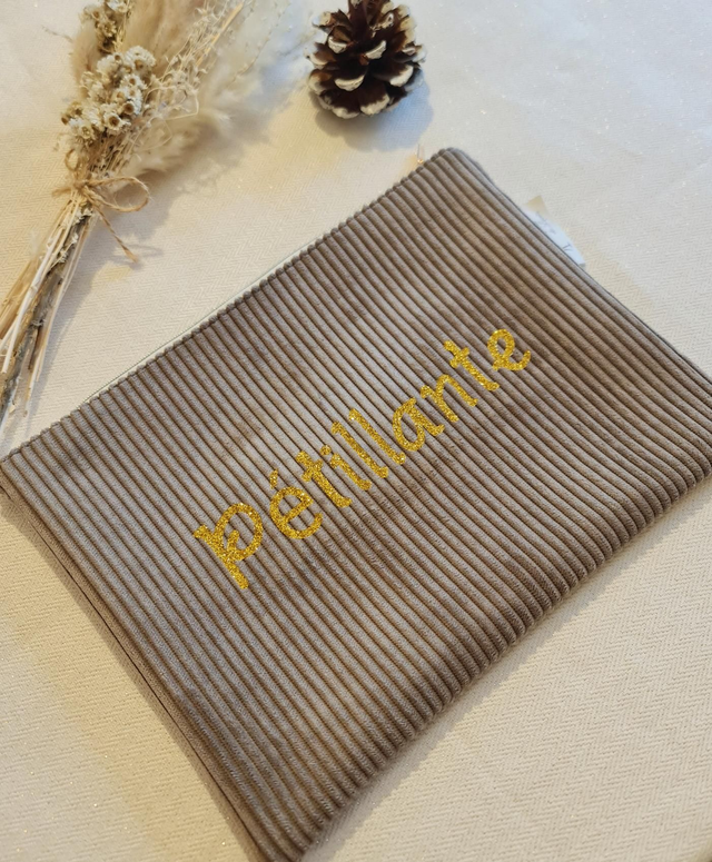 Grande pochette velours pétillante