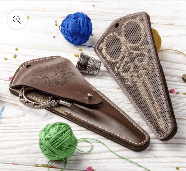 Scissor Case Needlecraft Kit - Scissor Design Leather Scissor Case