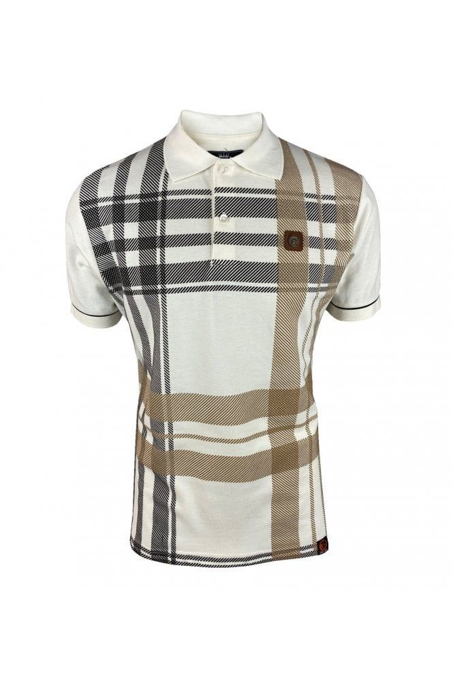 Trojan TR-8821 Oversize Check Panel Polo Ecru