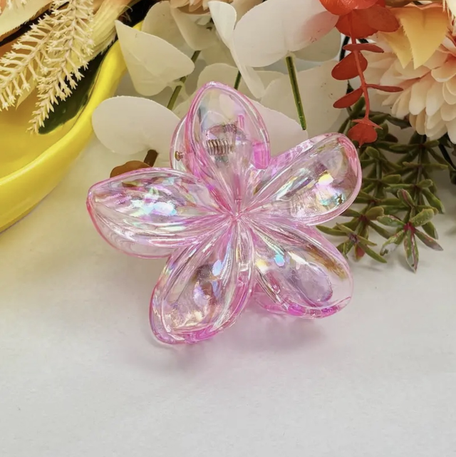 Haarklammer transparent rosa