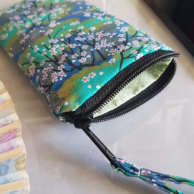 Etui zippé pour smartphone "Akina" turquoise