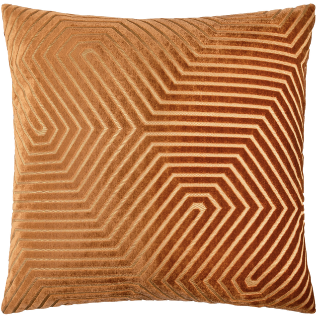 Cut Velvet Cushion Brick/Amber (available in 2 sizes)