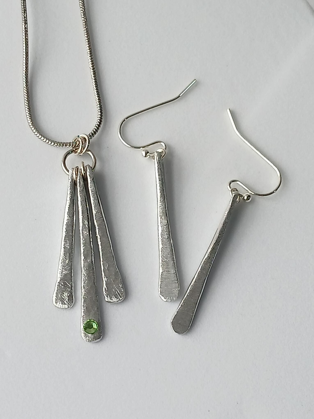 Hammered Pendant Matching Set