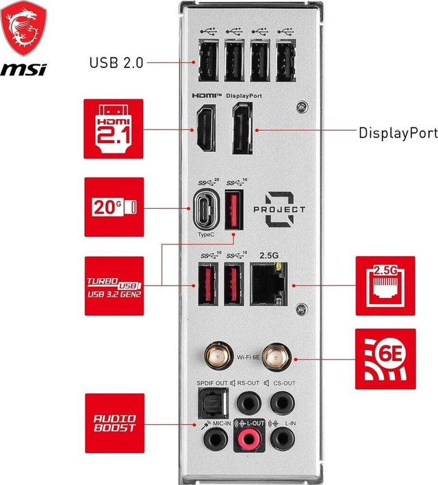 02.2.0092 – Scheda Madre MSI B760M Project Zero DDR5 – Micro‑ATX build estetiche senza WiFi per Intel 12ª/13ª/14ª Gen