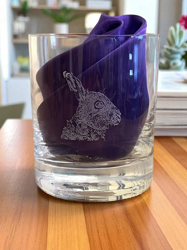 'Hare etched Heavy Glass' 