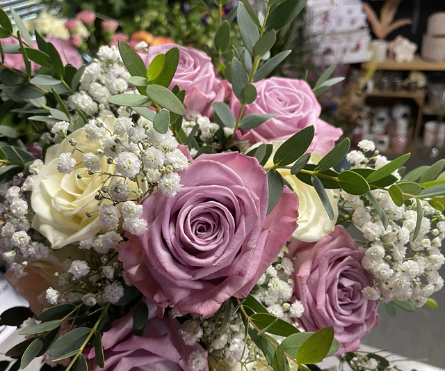 Brides hand tied rose bouquet 