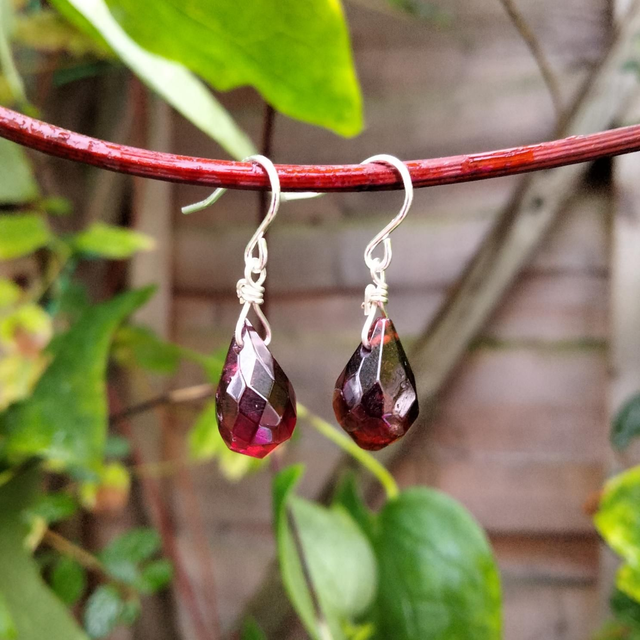 Garnet Drop Earrings