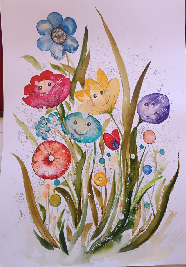 Tableau Aquarelle l'enfant intérieur 29,7/42cm A3