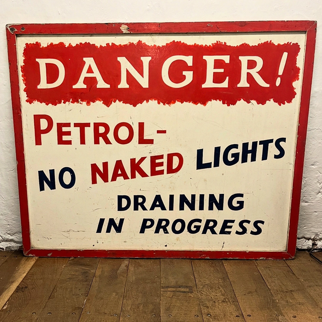 1950’s/ 60’s Original Folk Art Petrol Garage Workshop Industrial Directive Sign - Huge Proportions  