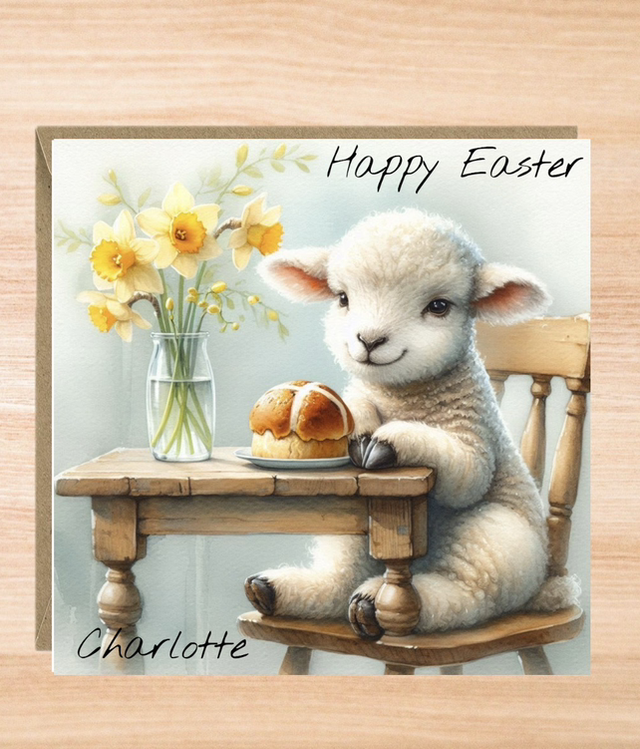 Personalised Lamb Easter Card