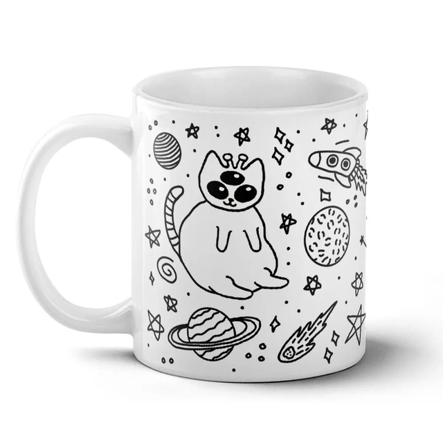 PRE-ORDER Alien Cats Space Doodles Mug