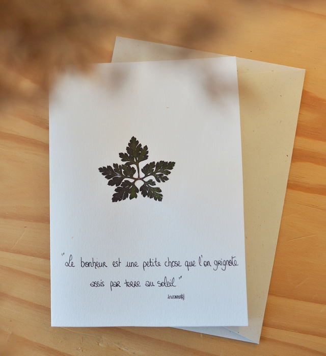 Carte herbier &amp; citation