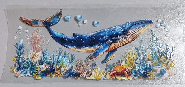 DTF Aufklebe-Folie ca 24x11cm Meerestiere 