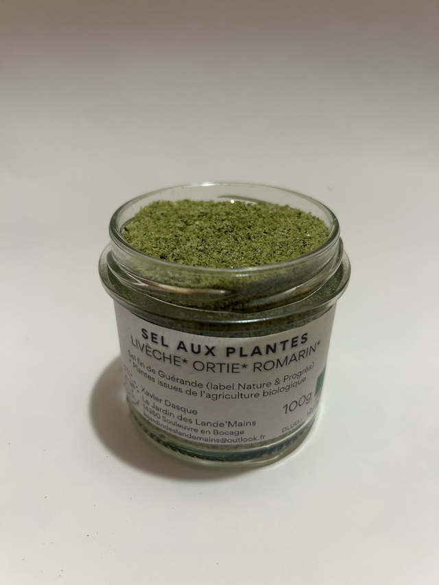 Sel aux plantes - livèche, ortie et romarin