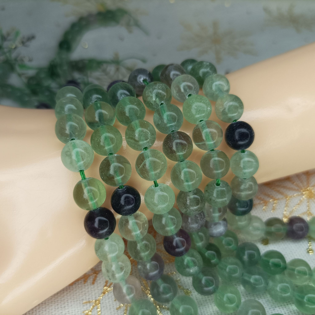 Fluorite / Fil de Perles en 8 mm / Boules en Pierres Naturelles Rondes et Polies