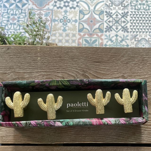 Golden Cactus Door Knobs