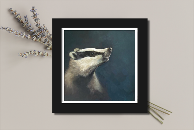 Brock Portrait of a Badger Giclée Print Mounted  