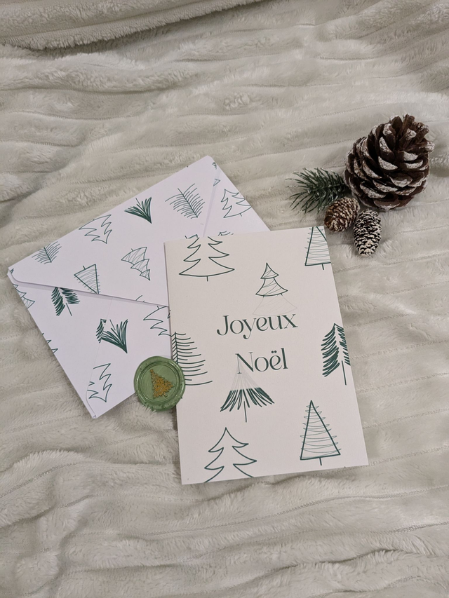 Carte de noël Sapins