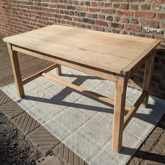 Table de ferme plateau arrondi
