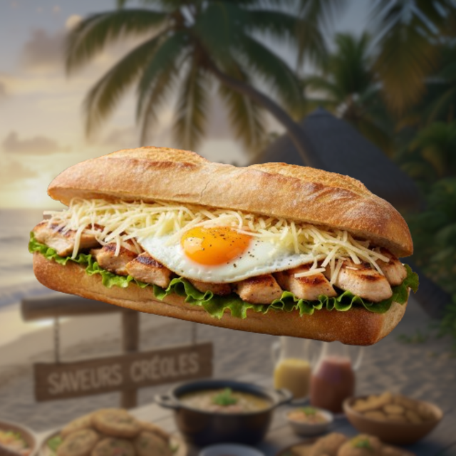 Sandwich S5 : Œuf, Poulet Grillé, Fromage