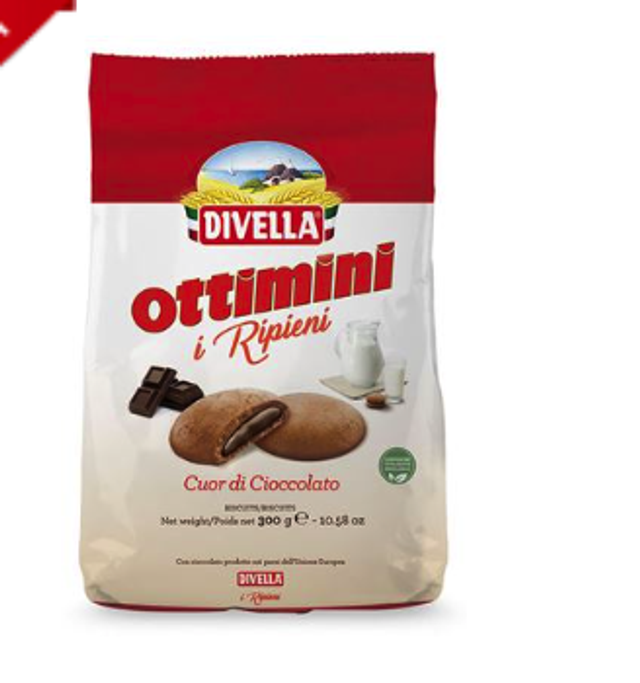 Divella - Ottimini Csokoládékrémmel töltött keksz 300g