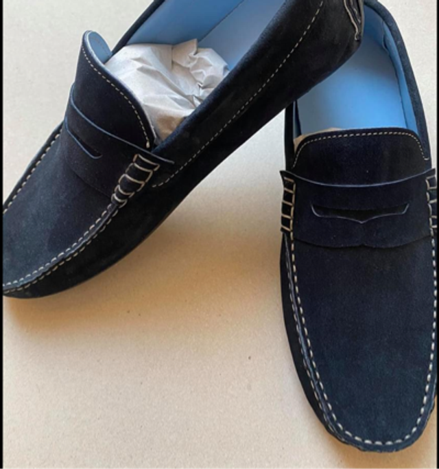 Mocassino In Camoscio blu