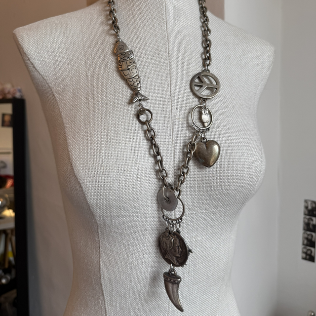 Bibi french vintage charm layered necklace 