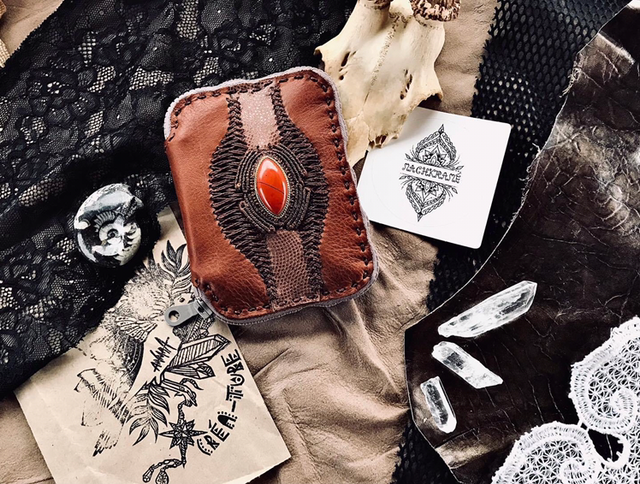 Portefeuille jaspe rouge