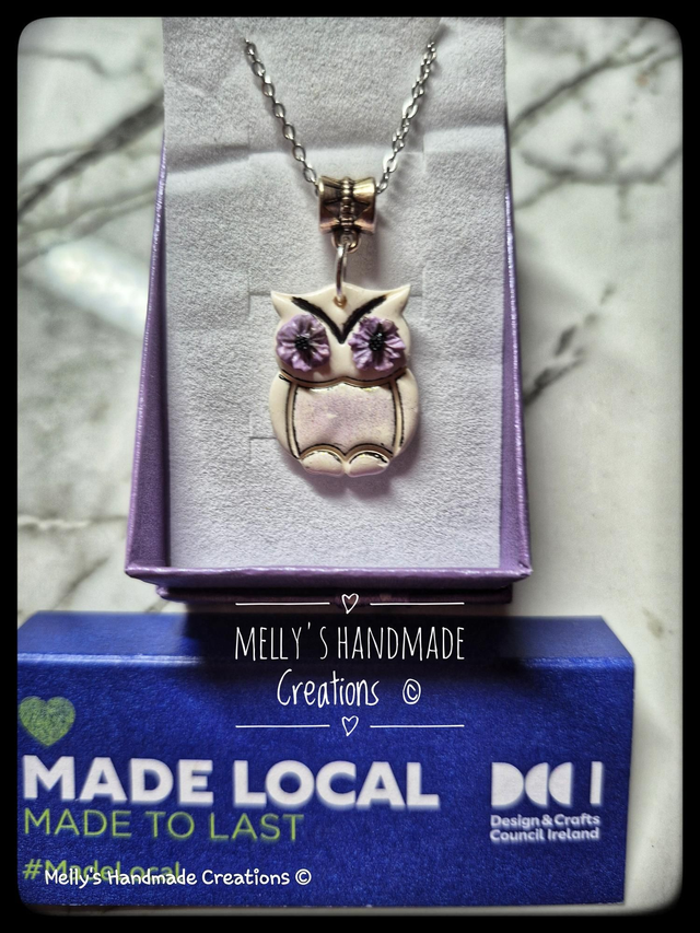 Owl and Flower pendant
