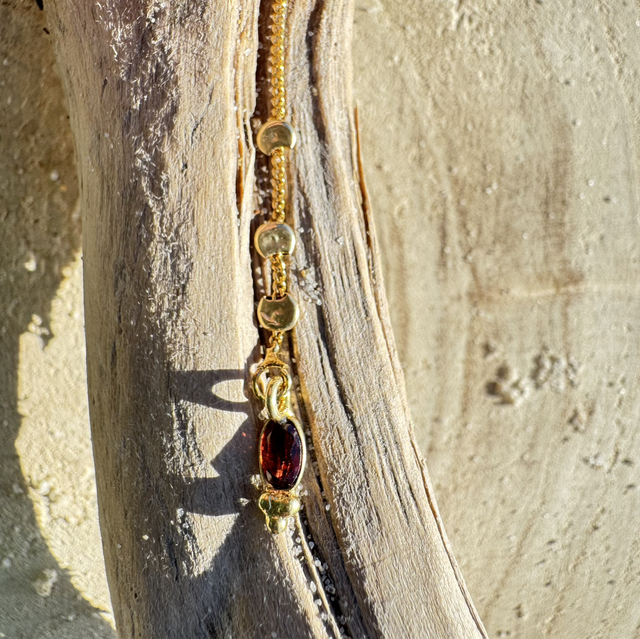 Boucles d'oreille Chaîne Grenat 