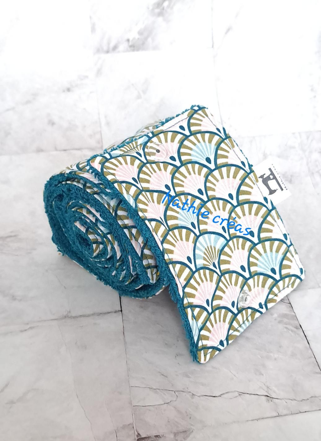 Papier toilette lavable 10 feuilles avec pressions Éventail Poudré