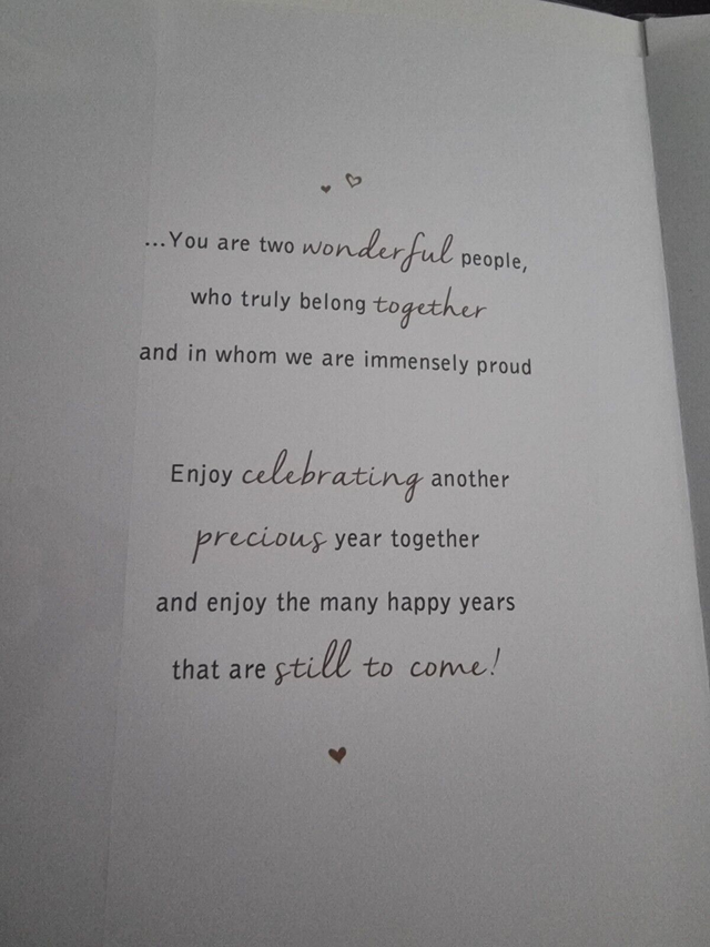 Anniversary Mum and Dad Card Lovely Verse 6"x9"