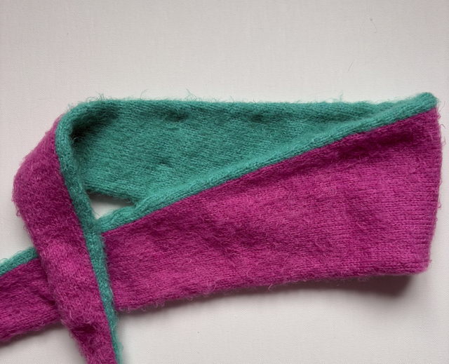 Echarpe Rose et verte 