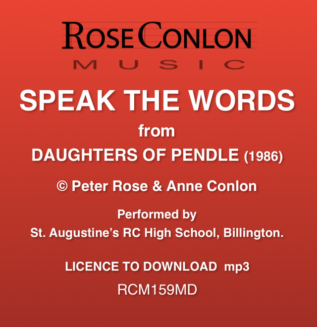 SPEAK THE WORDS  RCM159MD from Daughters of Pendle by Peter Rose &amp; Anne Conlon