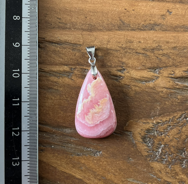 Pendentif en Rhodochrosite et bélière argent 