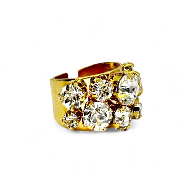 Ring MIX Crystal, Klar, vergoldet