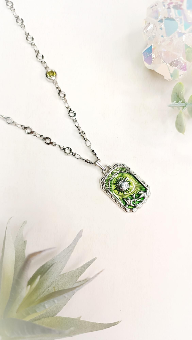 Collier SURYAH - Argenté - Vert Renouveau