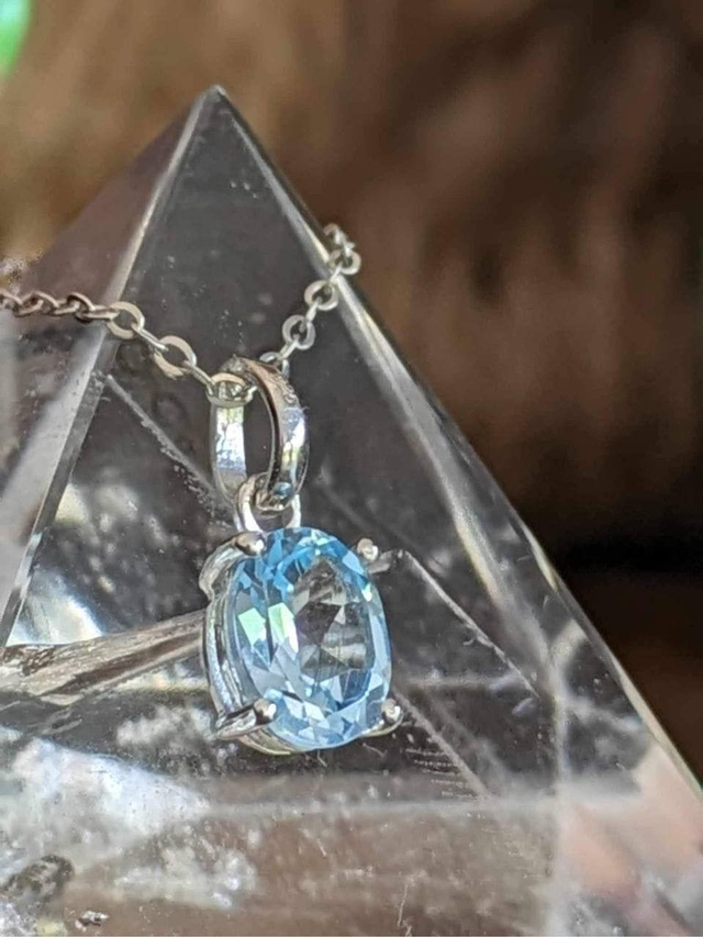 Collier Argent 925 Topaze