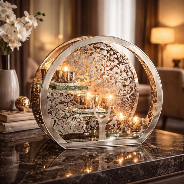 "Arbre de vie" - Bougeoir verre 3 bougies