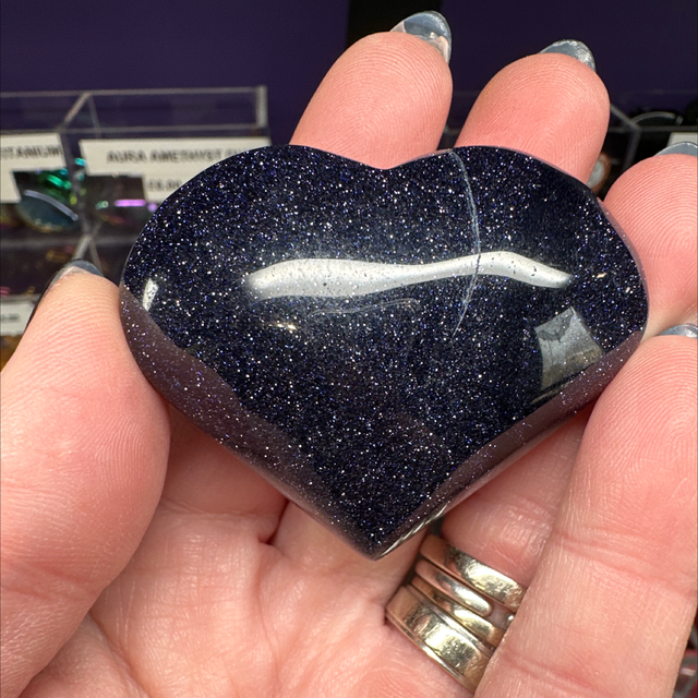 Blue Goldstone Heart