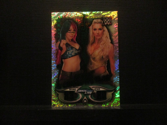 Asuka vs Charlotte Flair - Rivals Slam Attax Live Original Trading Card #38
