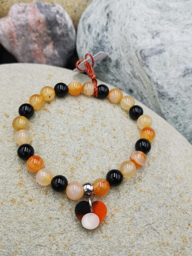 BPO.009 Bracelet cornaline onyx 