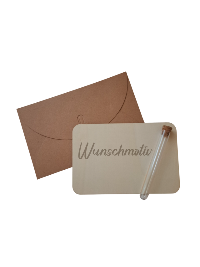 Personalisierte Geburtstagskarte aus Speerholz – individuell gestaltbar (10 x 15 cm)