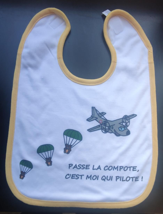 Bavoir "Passe La Compote" Jaune