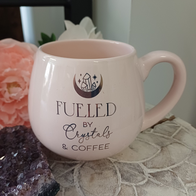 'Fueled by Crystals & Coffee' Ceramic Mug 