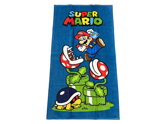 TELO MARE SUPER MARIO 100% COTONE BLU