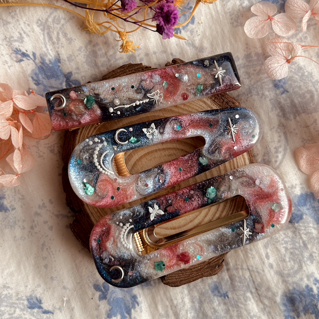 Celestial Hair Clips - Pack of 3 - Silver - Valentine’s Day Collection