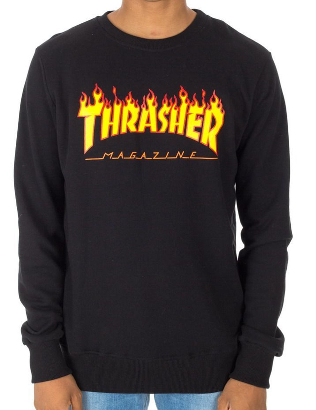 487F5753 - THRASHER felpa girocollo stampa flame