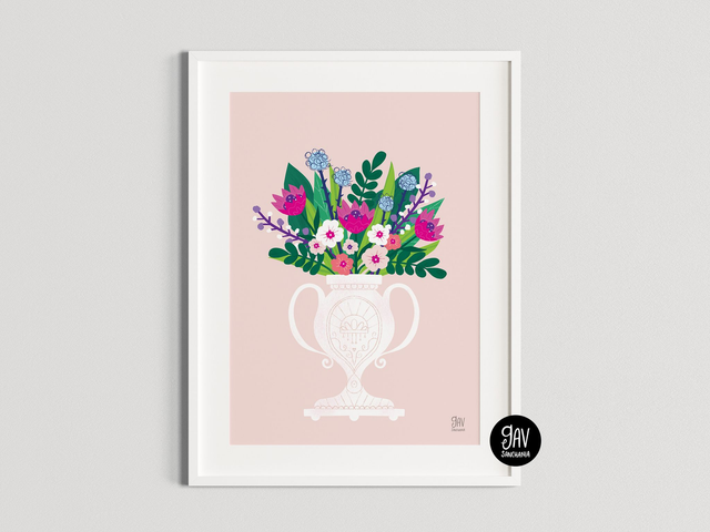 Rainbow bouquet, wall art print